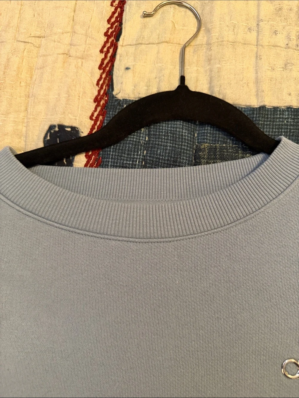 ALO cropped Accolade crewneck/celestial blue Size large